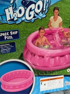 H2O GO! Kids Pink Inflatable Space Ship Pool